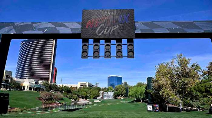 The first hole is pictured of the Netflix Cup course.